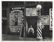 Berenice Abbott Signed 14 x 11 Photograph of Blossom Restaurant, 103 Bowery between Grand and Hester Streets